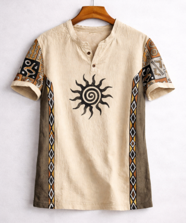 Surya Vibe Tribal Henley Tee