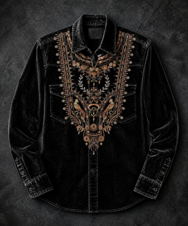 Royal Heritage Embroidered Denim Shirt